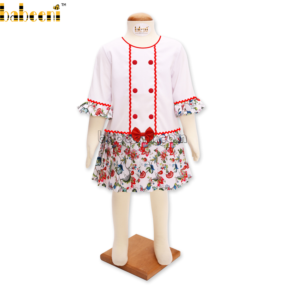 Secret garden pleated floral girl dress- DR 2892
